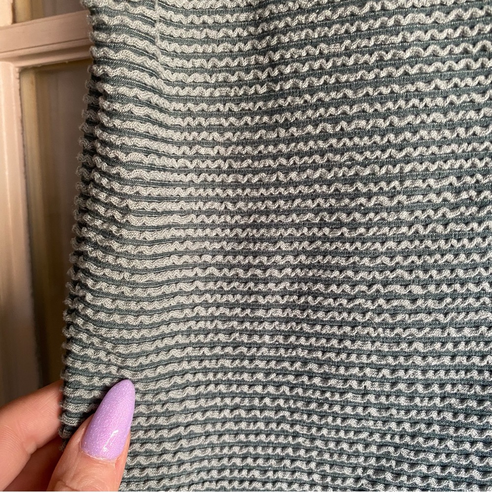 Moa Moa Green Textured Stripe Ruffle Sleeve Top - Picture 4 of 5